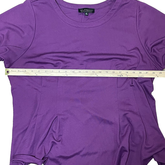 Eloquii Casual Pullover Flowy Blouse Balloon Sleeves Purple Womens Plus‎ Size 20 - Picture 11 of 12
